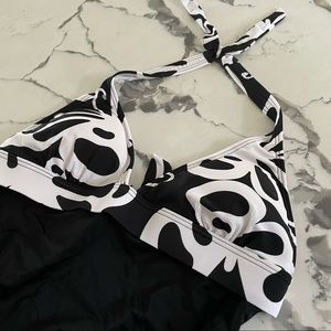 New Venus Black White Slimming Halter One Piece 6 Swimwear Swimsuit